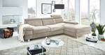 Ecksofa Mundau Webstoff - Webstoff Cuna: Beige - Longchair davorstehend rechts - Ohne Schlaffunktion