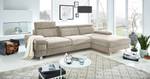 Ecksofa Mundau Webstoff - Webstoff Cuna: Beige - Longchair davorstehend rechts - Ohne Schlaffunktion