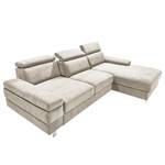 Ecksofa Mundau Webstoff - Webstoff Cuna: Beige - Longchair davorstehend rechts - Ohne Schlaffunktion