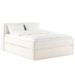 Lit boxspring Kinx Tissu structuré recyclé Gesa: Blanc - 160 x 200cm - D2 souple - 100 cm