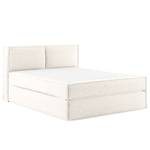 Lit boxspring Kinx Tissu structuré recyclé Gesa: Blanc - 160 x 200cm - D2 souple - 100 cm