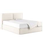 Lit boxspring Kinx Tissu structuré recyclé Gesa: Blanc - 160 x 200cm - D2 souple - 100 cm