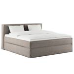 Premium boxspring KINX Gerecycleerde structuurstof Gesa: Grijs - 200 x 200cm - H2 zacht - 100cm