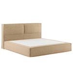 Premium Boxspringbett KINX Recycelter Strukturstoff Gesa: Beige - 180 x 200cm - H3 - 100 cm