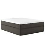 Premium Boxspringbett KINX Recycelter Strukturstoff Gesa: Anthrazit - 160 x 200cm - H2 - Ohne