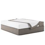 Lit boxspring Kinx Tissu structure recyclé Gesa: Gris - 200 x 200cm - D2 souple - Sans