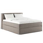 Lit boxspring Kinx Tissu structure recyclé Gesa: Gris - 160 x 200cm - D2 souple - 100 cm