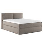 Lit boxspring Kinx Tissu structure recyclé Gesa: Gris - 160 x 200cm - D2 souple - 100 cm