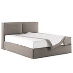 Lit boxspring Kinx Tissu structure recyclé Gesa: Gris - 160 x 200cm - D2 souple - 100 cm