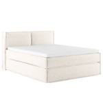 Premium boxspring KINX Gerecycleerde structuurstof Gesa: Wit - 140 x 200cm - H3 medium - 100cm