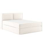 Premium boxspring KINX Gerecycleerde structuurstof Gesa: Wit - 140 x 200cm - H3 medium - 100cm