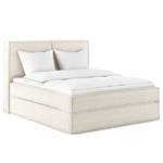 Premium Boxspringbett KINX Recycelter Strukturstoff Gesa: Weiß - 180 x 200cm - H3 - 100 cm