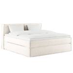 Premium Boxspringbett KINX Recycelter Strukturstoff Gesa: Weiß - 180 x 200cm - H3 - 100 cm