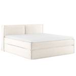 Premium Boxspringbett KINX Recycelter Strukturstoff Gesa: Weiß - 180 x 200cm - H3 - 100 cm