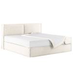 Premium Boxspringbett KINX Recycelter Strukturstoff Gesa: Weiß - 180 x 200cm - H3 - 100 cm