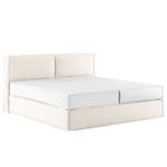 Premium Boxspringbett KINX Recycelter Strukturstoff Gesa: Weiß - 180 x 200cm - H3 - 100 cm