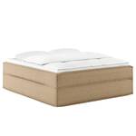 Premium boxspring KINX Gerecycleerde structuurstof Gesa: Beige - 200 x 200cm - H3 medium - Zonder