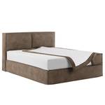 Premium boxspring KINX Velours Onoli: Lichtbruin - 140 x 200cm - H2 zacht - 100cm