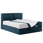 Premium boxspring KINX Velours Onoli: Marineblauw - 140 x 200cm - H2 zacht - 100cm