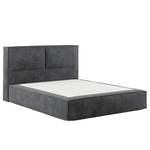 Letto boxspring Kinx Velluto Onoli: antracite - 140 x 200cm - H2 - 100 cm