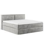 Premium Boxspringbett KINX Samt Onoli: Hellgrau - 180 x 200cm - H2 - 100 cm