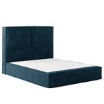 Premium Boxspringbett KINX Samt Onoli: Marineblau - 140 x 200cm - H2 - 130 cm