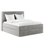 Premium boxspring KINX Velours Onoli: Lichtgrijs - 180 x 200cm - H2 zacht - 130cm