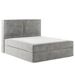 Premium boxspring KINX Velours Onoli: Lichtgrijs - 180 x 200cm - H2 zacht - 130cm