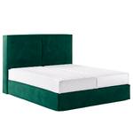 Lit boxspring Kinx Velours Onoli: Vert vieilli - 200 x 200cm - D2 souple - 130 cm