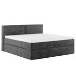 Premium boxspring KINX Velours Onoli: Antracietkleurig - 200 x 200cm - H2 zacht - 100cm