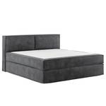 Premium boxspring KINX Velours Onoli: Antracietkleurig - 200 x 200cm - H2 zacht - 100cm