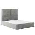 Letto boxspring Kinx Velluto Onoli: grigio chiaro - 140 x 200cm - H2 - 130 cm