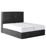 Lit boxspring Kinx Velours Onoli: Anthracite - 160 x 200cm - D2 souple - 130 cm