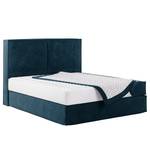 Premium Boxspringbett KINX Samt Onoli: Marineblau - 180 x 200cm - H2 - 130 cm