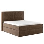 Premium boxspring KINX Velours Onoli: Lichtbruin - 200 x 200cm - H2 zacht - 130cm