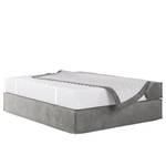 Letto boxspring Kinx Velluto Onoli: grigio chiaro - 140 x 200cm - H2 - Senza