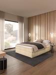 Premium boxspring KINX Velours Onoli: Beige - 140 x 200cm - H2 zacht - Zonder