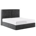 Letto boxspring Kinx Velluto Onoli: antracite - 200 x 200cm - H2 - 130 cm