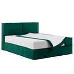 Lit boxspring Kinx Velours Onoli: Vert vieilli - 160 x 200cm - D3 medium - 100 cm