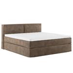 Premium boxspring KINX Velours Onoli: Lichtbruin - 200 x 200cm - H3 medium - 100cm