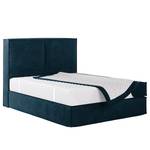 Premium boxspring KINX Velours Onoli: Marineblauw - 140 x 200cm - H3 medium - 130cm