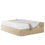 Letto boxspring Kinx Velluto Onoli: beige - 140 x 200cm - H3 - Senza