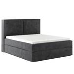 Lit boxspring Kinx Velours Onoli: Anthracite - 200 x 200cm - D3 medium - 130 cm