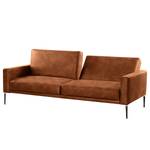 Canapé convertible Sauvo Aspect cuir vieilli - Microfibre Yaka: Cognac