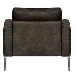 Fauteuil Sauvo antieke leerlook - Microvezel Yaka: Zwart-Bruin