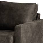 Fauteuil Sauvo antieke leerlook - Microvezel Yaka: Zwart-Bruin