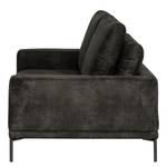 Canapé 2/3 places Grossa Aspect cuir vieilli - Microfibre Goda: Anthracite