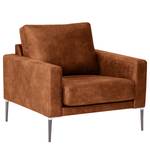 Fauteuil Sauvo Aspect cuir vieilli - Microfibre Yaka: Cognac