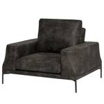 XXL-fauteuil Grossa antieke leerlook - Microvezel Goda: Antracietkleurig