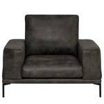 Fauteuil XXL Grossa Aspect cuir vieilli - Microfibre Goda: Anthracite